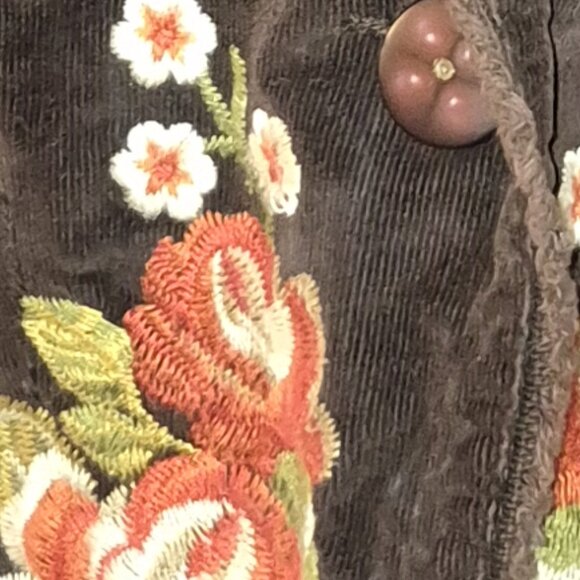 Gilbert Jeans Brown Embroidered Corduroy Blazer (8) - Picture 2 of 5